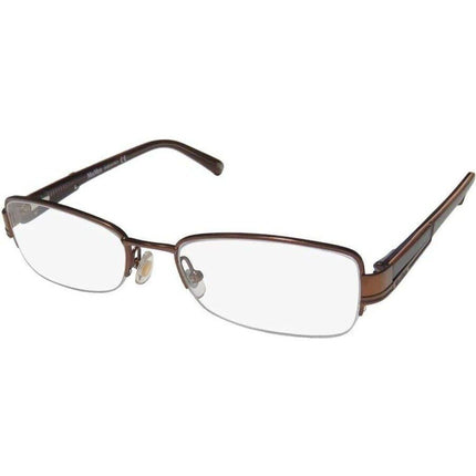 Max Mara Women's Eyeglasses - Clear Brown Rectangular Frame | MAX MARA MM1085/U 0YBG ,