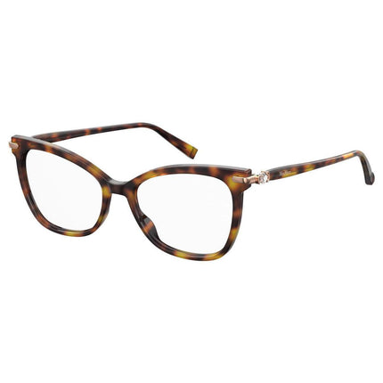 Max Mara Women's Eyeglasses - Dark Havana Cat Eye Frame | MM1400-0086-55-18-145 ,