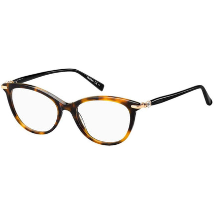 Max Mara Women's Eyeglasses - Dark Havana Plastic Frame | MM1366-0086-51-17-145 ,