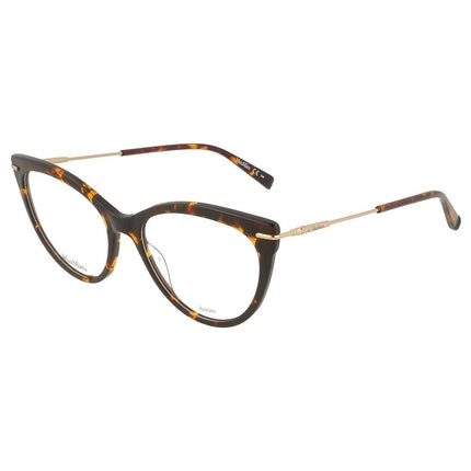 Max Mara Women's Eyeglasses - Dark Havana Plastic Frame | MM1372-0086-52-17-140 ,