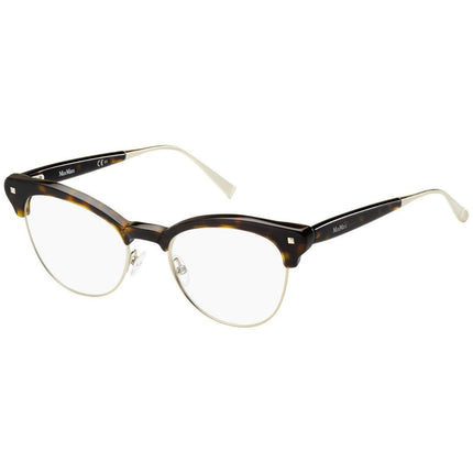 Max Mara Women's Eyeglasses - Havana Gold Plastic-Metal Frame | MM1271-0USO-50-18-140 ,