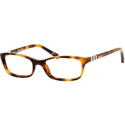 Max Mara Women's Eyeglasses - Havana Plastic Rectangular Frame | MAX MARA MAX1181 0BGJ ,