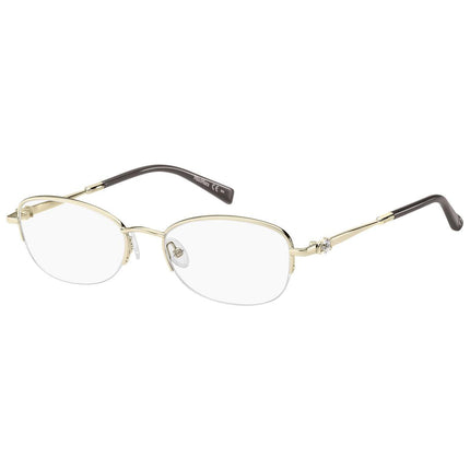 Max Mara Women's Eyeglasses - Light Gold Oval Frame | MM1382-03YG-52-18-140 ,