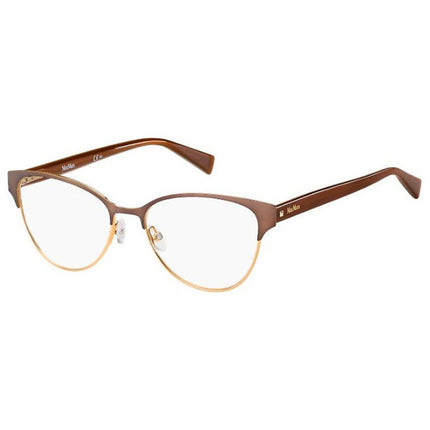Max Mara Women's Eyeglasses - Matte Brown Rose Gold Frame | MM1408-0H8T-53-16-145 ,