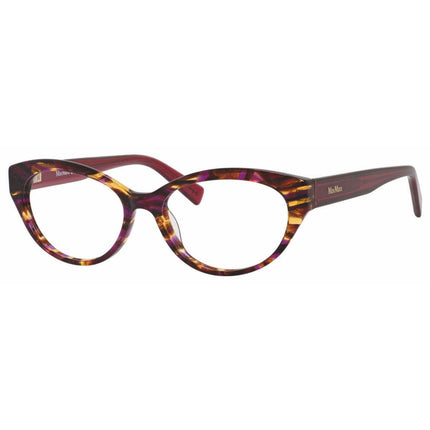 Max Mara Women's Eyeglasses - Violet Havana and Cherry Frame | MM1227-0C84-52-16-140 ,