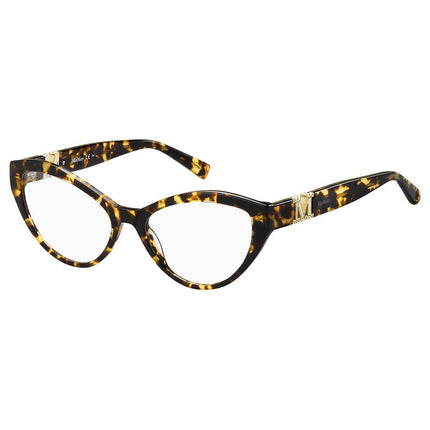 Max Mara Women's Eyeglasses - Yellow and Red Havana Frame | MM1424-0EPZ-54-17-145 ,