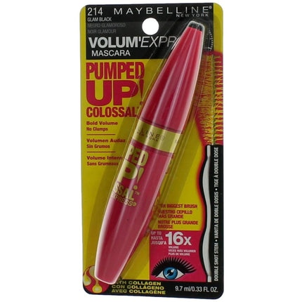 Maybelline Women's Mascara - Pumped Up Colossal Volum' Express 214 Glam Black, 0.33 oz ,