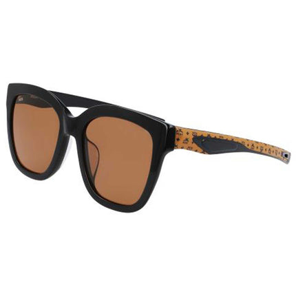 MCM Unisex Sunglasses - Cognac Lens Full Rim Black Plastic Square Frame | 697SLA 003 ,