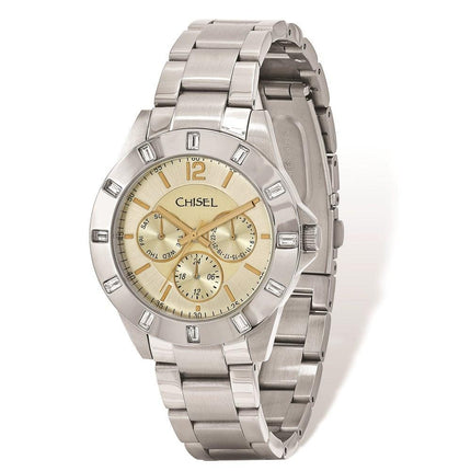 Mens Chisel Stainless Steel Champagne Dial Watch ,