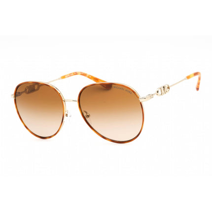 Michael Kors Women's Sunglasses - Light Gold/Amber Tortoise Aviator | 0MK1128J 10143B ,