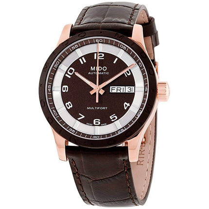 Mido Men's Automatic Watch - Multifort Brown Dial Leather Strap | M0188303629200 ,
