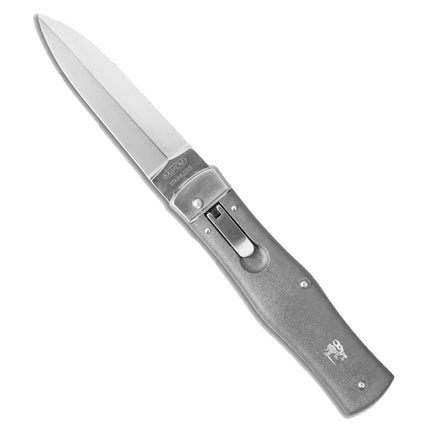 Mikov Knife - Predator Spring Dagger Blade with Silver Handle | MV241-CLIP-SILVER ,