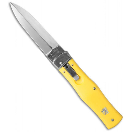 Mikov Knife - Predator Spring Dagger Blade with Yellow Handle | MV241-CLIP-YELLOW ,