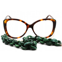 Missoni Women's Eyeglasses - Havana Green Plastic Cat Eye Frame | MIS 0093/N 0PHW 00 ,