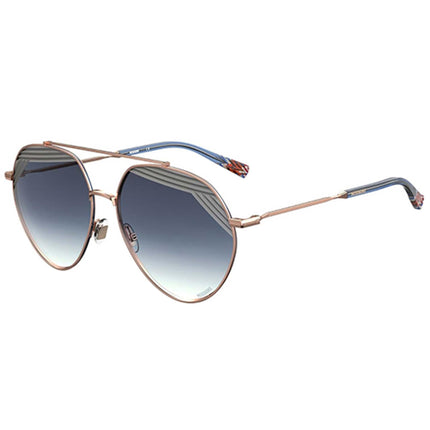 Missoni Women's Sunglasses - Blue Shaded Lens Pilot Metal Frame | MIS 0015/S 0LKS 08 ,