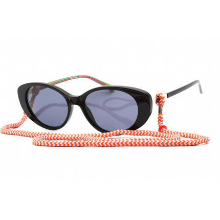 Missoni Women's Sunglasses - Shiny Black Oval Frame Blue Lens | MMI 0047/S 807 KU ,