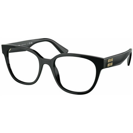 Miu Miu Women's Eyeglasses - Black Plastic Square Frame Fixed Nose Pad | 02VV 1AB1O1 ,