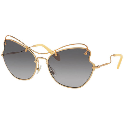 Miu Miu Women's Sunglasses - Antique Gold Metal Frame Grey Lenses | 56RS-7OE3E265 ,