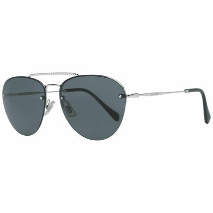 Miu Miu Women's Sunglasses - Core Silver Tone Metal Frame Black Lens | 54US-1BC1A159 ,
