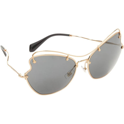 Miu Miu Women's Sunglasses - Gold Metal Frame Grey Lens | MIU MIU 0MU56RS 7OE1A165 ,