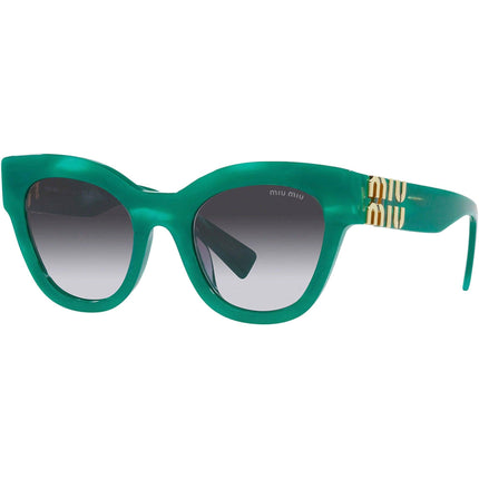 Miu Miu Women's Sunglasses - Green Cat Eye Frame Grey Gradient Lens | 01YS 15H09S ,