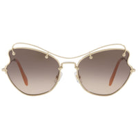 Miu Miu Women's Sunglasses - Pale Gold and Light Brown | MIU MIU 0MU 56RS ZVN3D061 ,