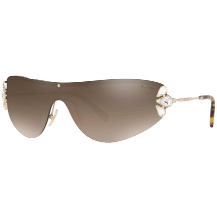 Miu Miu Women's Sunglasses - Rimless Wraparound Shaped Frame | MIU MIU 0MU66US ZVN4O2 ,