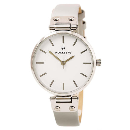 Mockberg MO1005 Women's Elsa Grey Leather Strap White Dial Quartz Watch ,