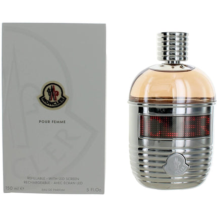 Moncler Women's Eau De Parfum Spray - Refillable Bottle with LED Screen, 5 oz ,