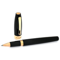 Montegrappa Fortuna Black with Rose Trim Rollerball Pen ISFORRRC ,