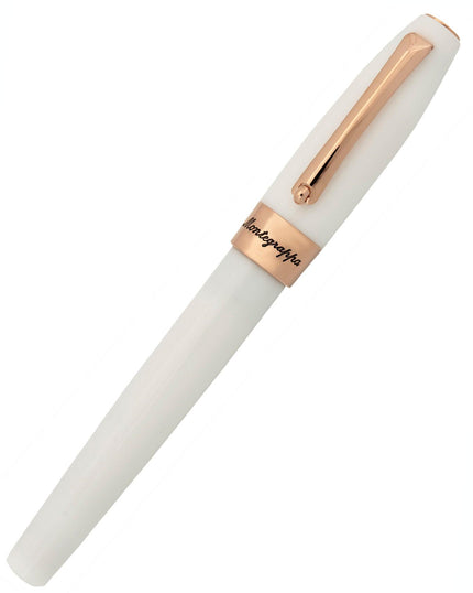 Montegrappa Fortuna White with Rose Trim Rollerball Pen ISFORRRH ,