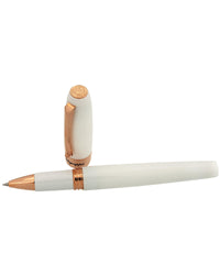 Montegrappa Fortuna White with Rose Trim Rollerball Pen ISFORRRH ,