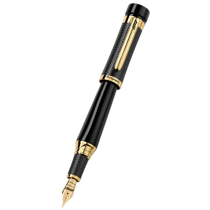 Montegrappa Fountain Pen - F1 Speed Podium Yellow Gold and Black, Fine | ISS1L2BC ,