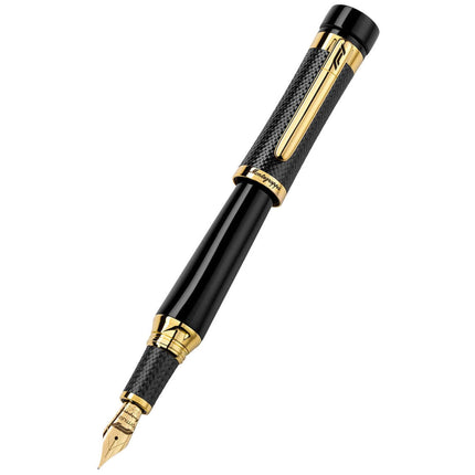Montegrappa Fountain Pen - F1 Speed Podium Yellow Gold and Black, Medium | ISS1L3BC ,