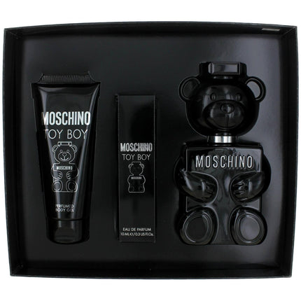 Moschino Men's Gift Set - Toy Boy Body Gel, 0.3 oz and 3.4 oz EDP Spray, 3 Piece ,
