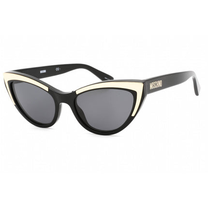 Moschino Men's Sunglasses - Black Aviator Plastic Frame Grey Lens | MOS094/S 807/IR ,