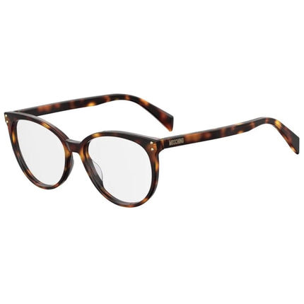 Moschino Women's Eyeglasses - Dark Havana Plastic Round Frame | MOSCHINO MOS535 86 ,
