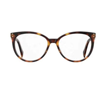 Moschino Women's Eyeglasses - Dark Havana Plastic Round Frame | MOSCHINO MOS535 86 ,