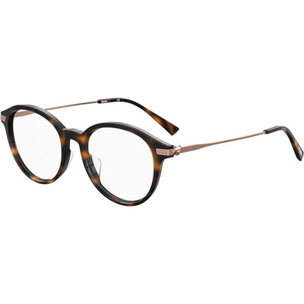 Moschino Women's Eyeglasses - Dark Havana Plastic Round Frame | MOSCHINO MOS566/F 86 ,