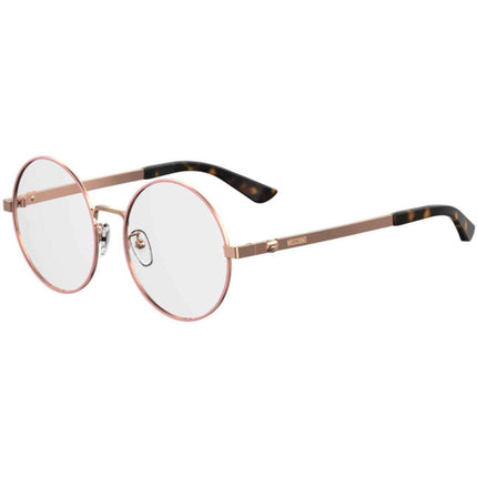 Moschino Women's Eyeglasses - Gold Copper Metal Round Frame | MOSCHINO MOS538/F 0DDB ,