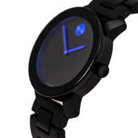 Movado 3600099 Unisex Bold Black Dial Black Plastic & Steel Bracelet Swiss Watch ,