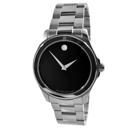 Movado Men's Bracelet Watch - Junior Sport Swiss Quartz Black Dial Steel | 0605746 ,