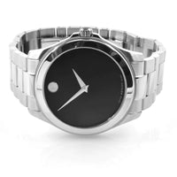 Movado Men's Bracelet Watch - Junior Sport Swiss Quartz Black Dial Steel | 0605746 ,