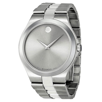 Movado Men's Bracelet Watch - Serio Swiss Quartz Silver Dial Stainless Steel | 0606556 ,
