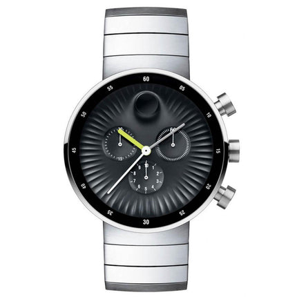 Movado Men's Chronograph Watch - Edge Black Dial Stainless Steel Bracelet | 3680009 ,