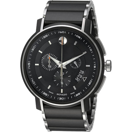 Movado Men's Chronograph Watch - Strato Black Dial Two Tone Bracelet | 0607006 ,