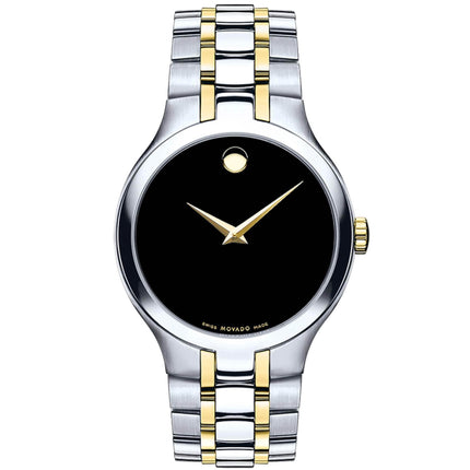 Movado Men's Quartz Watch - Black Dial Silver Tone Case Two Tone Bracelet | 0606958 ,