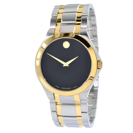 Movado Men's Quartz Watch - Black Dial Two Tone Stainless Steel Bracelet | 0606896 ,