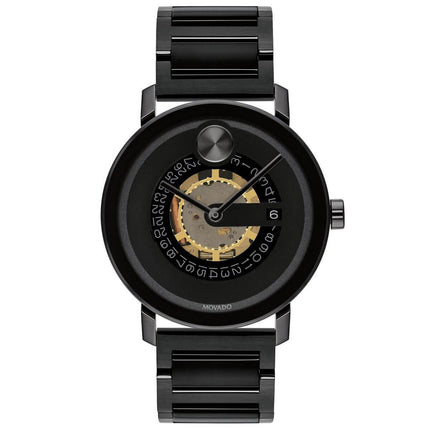 Movado Men's Quartz Watch - Bold Evolution Skeleton Dial Black Bracelet | 3600276 ,