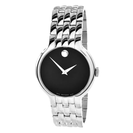 Movado Men's Quartz Watch - Classic Black Dial Stainless Steel Bracelet | 0606337 ,